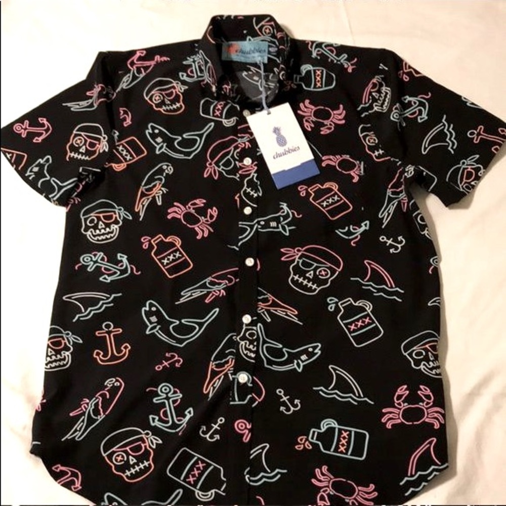 ISO Chubbies Shirt - Plank Party - I Am The Captain Now - pirate skull print